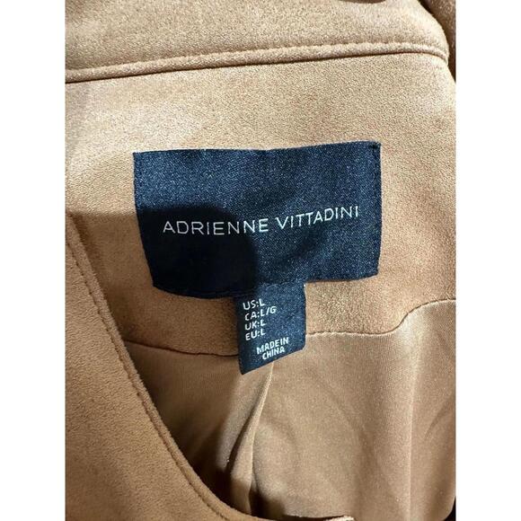 Adrienne Vittadini Brown Suede Moto Jacket for Women- Large - Picture 6 of 9